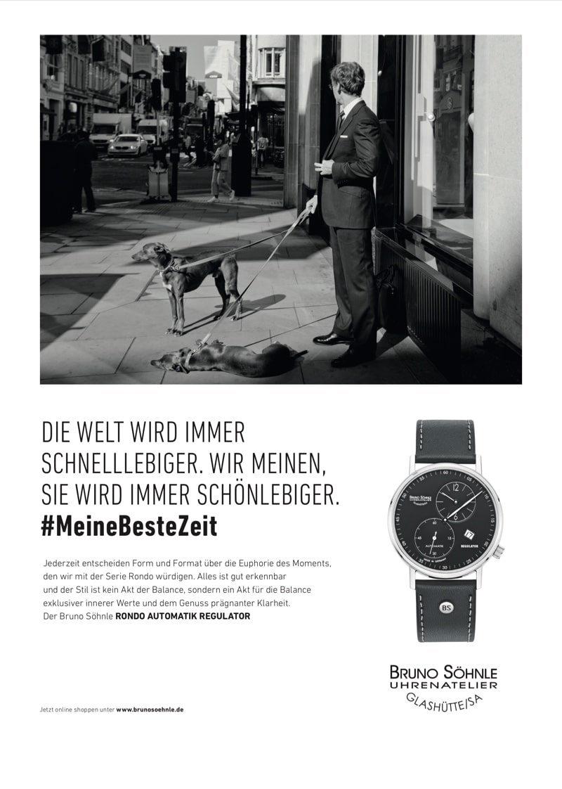 Print-Anzeige von Bruno Söhnle für eine Brand Relaunch Kampagne